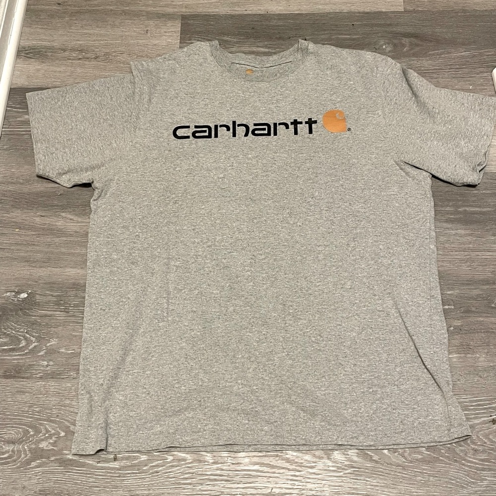Carhartt grey/yellow mens original fit graphic tee shirt- L